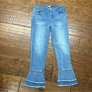 Epic threads girls flare ankle jeans raw hem